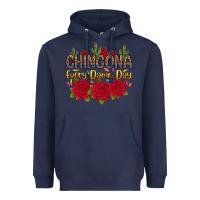 Navy Chingona every damn day Heavyweight Hoodie - RanaPortraitStore