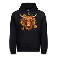 Black sunflowers long haired cow Urban Hoodie - Jasminsmagicworld