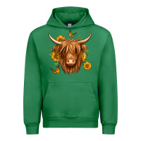 Emerald sunflowers long haired cow Urban Hoodie - Jasminsmagicworld