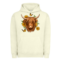 Pigment Pistachio sunflowers long haired cow Urban Hoodie - Jasminsmagicworld