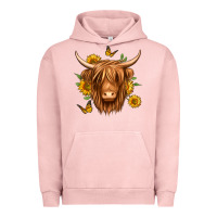 Pigment Salmon sunflowers long haired cow Urban Hoodie - Jasminsmagicworld