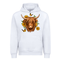 White sunflowers long haired cow Urban Hoodie - Jasminsmagicworld