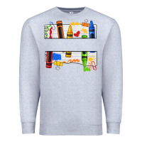 Heather Grey custom teacher name crayon Premium Sweatshirt - texasbilliewilder