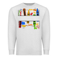 Oatmeal Heather custom teacher name crayon Premium Sweatshirt - texasbilliewilder