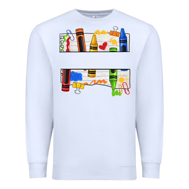 Custom Teacher Name Crayon Premium Sweatshirt by texasbilliewilder | Teevron
