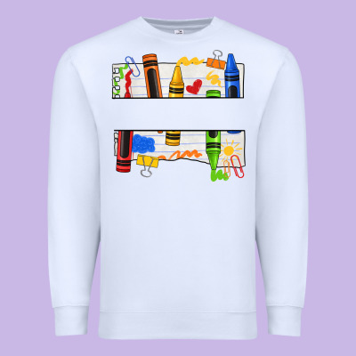 Custom Teacher Name Crayon Premium Sweatshirt Designed By Texasbilliewilder