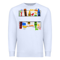 White custom teacher name crayon Premium Sweatshirt - texasbilliewilder