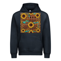 Navy sunflower and leopard seamless pattern Urban Hoodie - BundleAndBundleShop