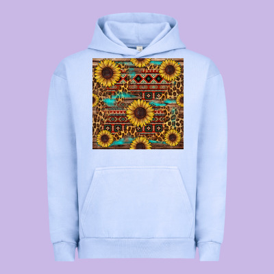 Sunflower And Leopard Seamless Pattern Urban Hoodie Designed By Bundleandbundleshop