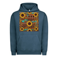 Pigment Midnight Navy sunflower and leopard seamless pattern Urban Hoodie - BundleAndBundleShop