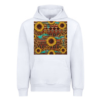 White sunflower and leopard seamless pattern Urban Hoodie - BundleAndBundleShop