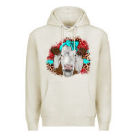 Oatmeal Heather ribbon simmental leopard Premium Hoodie - JahusDesignShop