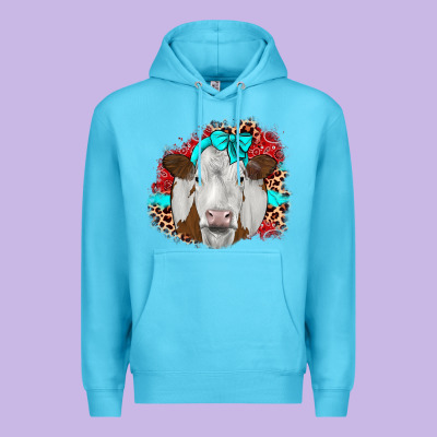 Ribbon Simmental Leopard Premium Hoodie Designed By Jahusdesignshop