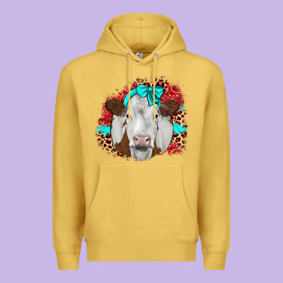 Ribbon Simmental Leopard Premium Hoodie Designed By Jahusdesignshop