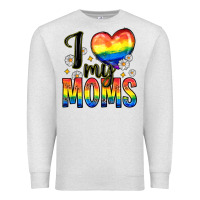 Oatmeal Heather i love my moms Premium Sweatshirt - Zillion Design Studio
