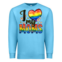 Ocean Blue i love my moms Premium Sweatshirt - Zillion Design Studio