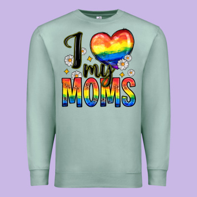 I Love My Moms Premium Sweatshirt Designed By Zillion Design Studio