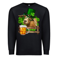 Black st. patrick's day goat and beer Premium Sweatshirt - RanaPortraitStore