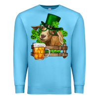 Ocean Blue st. patrick's day goat and beer Premium Sweatshirt - RanaPortraitStore