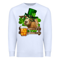 White st. patrick's day goat and beer Premium Sweatshirt - RanaPortraitStore