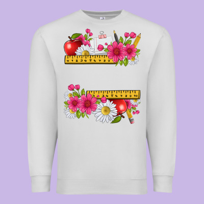 Floral Teacher Premium Sweatshirt Designed By Texasbilliewilder