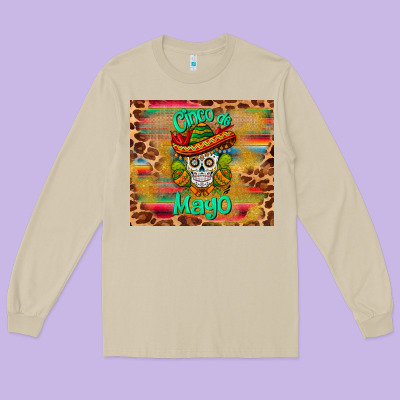 Cinco De Mayo Sombrero Skull Long Sleeve Tee Designed By Barkaloodesign