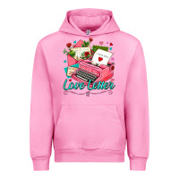 Fuchsia Pink love letter with typewriter Urban Hoodie - AdoDesignShop
