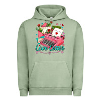 Pigment Oil Green love letter with typewriter Urban Hoodie - AdoDesignShop