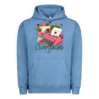 Pigment Pebble Blue love letter with typewriter Urban Hoodie - AdoDesignShop