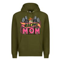 Army Green racing mom with racing oto equipment Premium Hoodie - AdoDesignShop