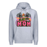 Heather Grey racing mom with racing oto equipment Premium Hoodie - AdoDesignShop