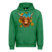 Emerald sunflower long haired cow Urban Hoodie - Jasminsmagicworld