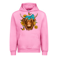 Fuchsia Pink sunflower long haired cow Urban Hoodie - Jasminsmagicworld