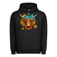 Pigment Black sunflower long haired cow Urban Hoodie - Jasminsmagicworld