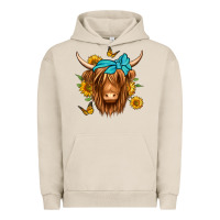 Pigment French Oak sunflower long haired cow Urban Hoodie - Jasminsmagicworld