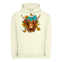Pigment Pistachio sunflower long haired cow Urban Hoodie - Jasminsmagicworld