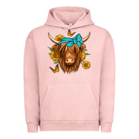 Pigment Salmon sunflower long haired cow Urban Hoodie - Jasminsmagicworld