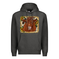 Charcoal Heather red angus cowhide sunflower Premium Hoodie - JahusDesignShop