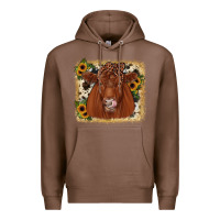 Chestnut red angus cowhide sunflower Premium Hoodie - JahusDesignShop