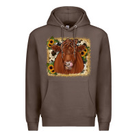 Coffee red angus cowhide sunflower Premium Hoodie - JahusDesignShop