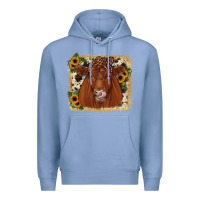 Colony Blue red angus cowhide sunflower Premium Hoodie - JahusDesignShop