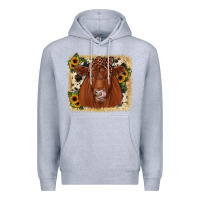 Heather Grey red angus cowhide sunflower Premium Hoodie - JahusDesignShop