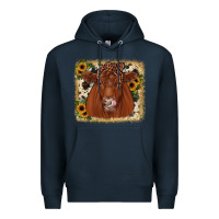 Navy red angus cowhide sunflower Premium Hoodie - JahusDesignShop