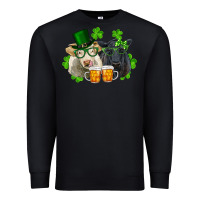 Black st. patrick's day charolais and black angus cows Premium Sweatshirt - RanaPortraitStore