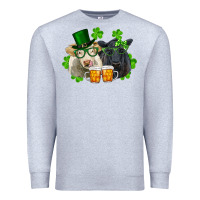 Heather Grey st. patrick's day charolais and black angus cows Premium Sweatshirt - RanaPortraitStore