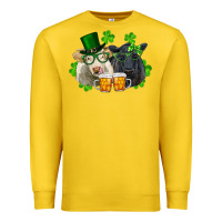 Lemon st. patrick's day charolais and black angus cows Premium Sweatshirt - RanaPortraitStore