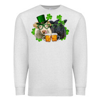 Oatmeal Heather st. patrick's day charolais and black angus cows Premium Sweatshirt - RanaPortraitStore
