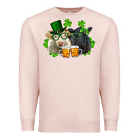 Pale Pink st. patrick's day charolais and black angus cows Premium Sweatshirt - RanaPortraitStore