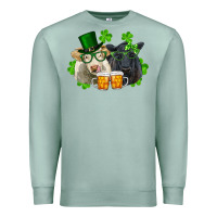 Seafoam st. patrick's day charolais and black angus cows Premium Sweatshirt - RanaPortraitStore