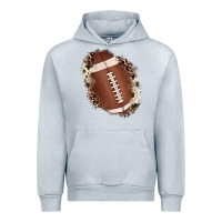 Heather Grey football cowhide leopard patch Urban Hoodie - JahusDesignShop